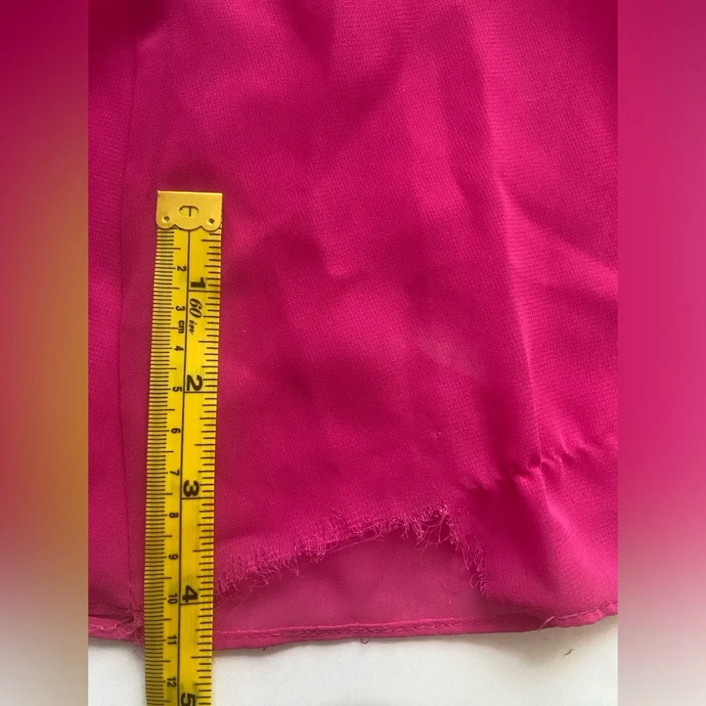 David’s Bridal Bridesmaid Chiffon Dress Size 6 Begonia Color Tie Back Satin Bow - Picture 15 of 16